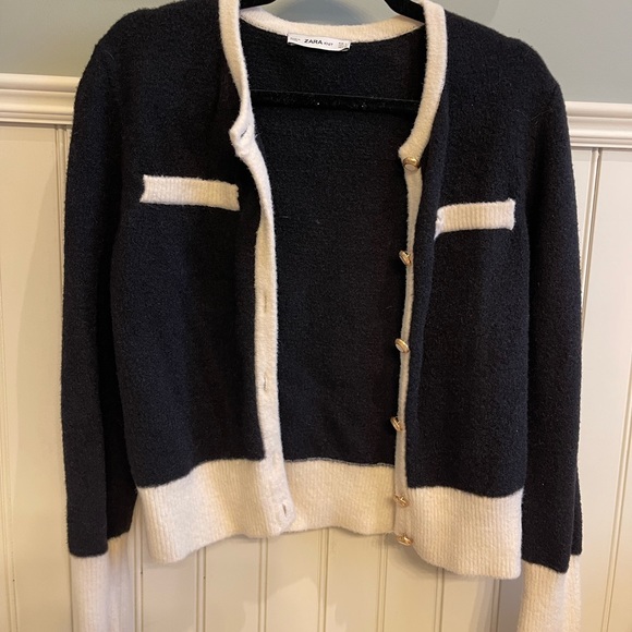 Zara black and white knit cardigan - Picture 5 of 5